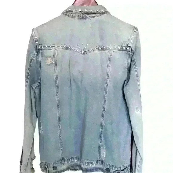 BlankNYC distressed denim Jacket sz medium - Picture 2 of 4